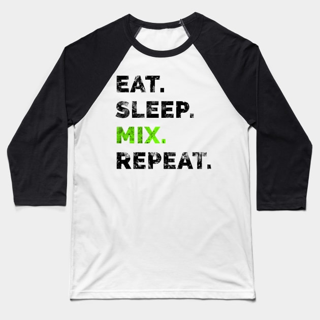 Eat sleep remix repeat 1 Baseball T-Shirt by Stellart